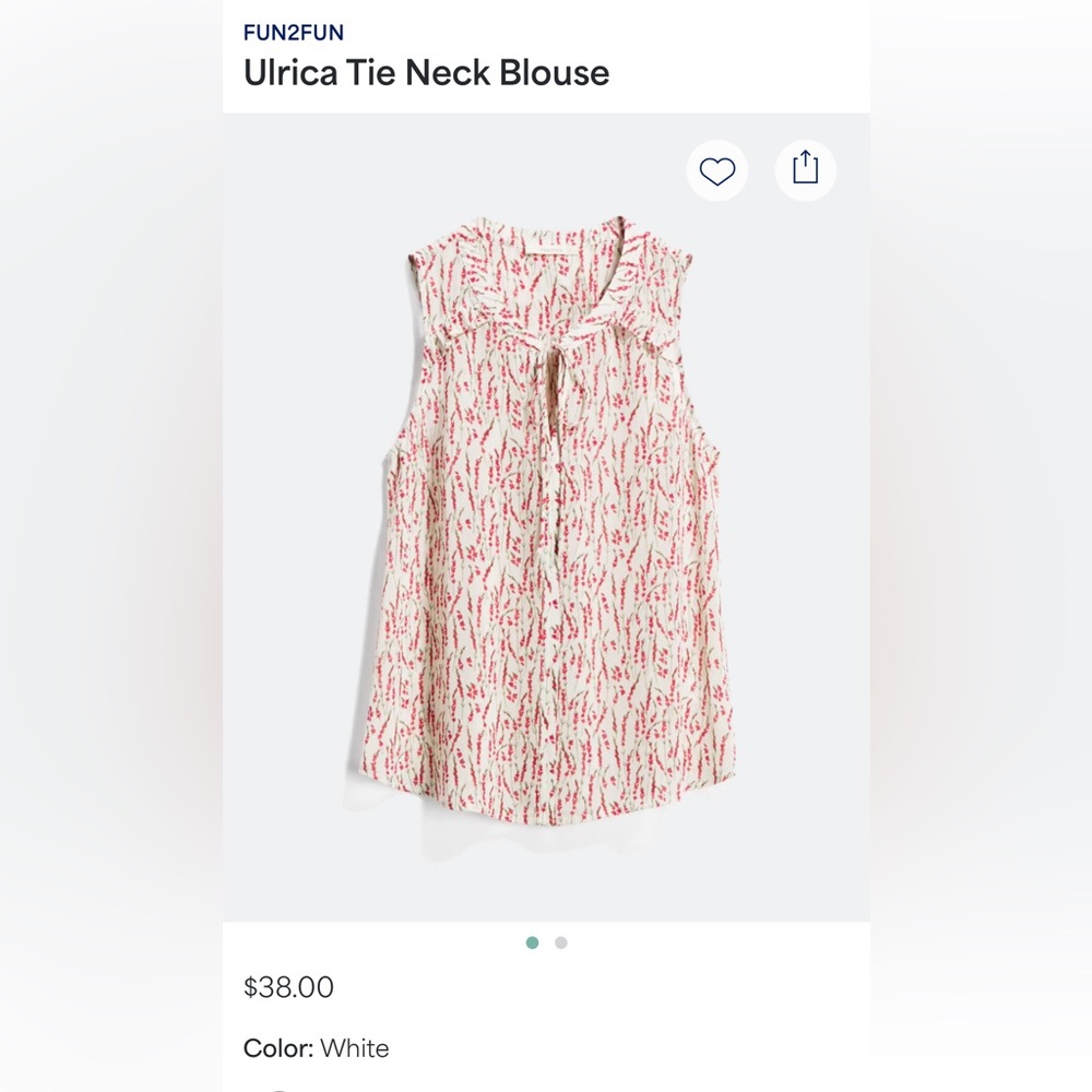 Fun2Fun Ulrica Tie Neck. Blouse